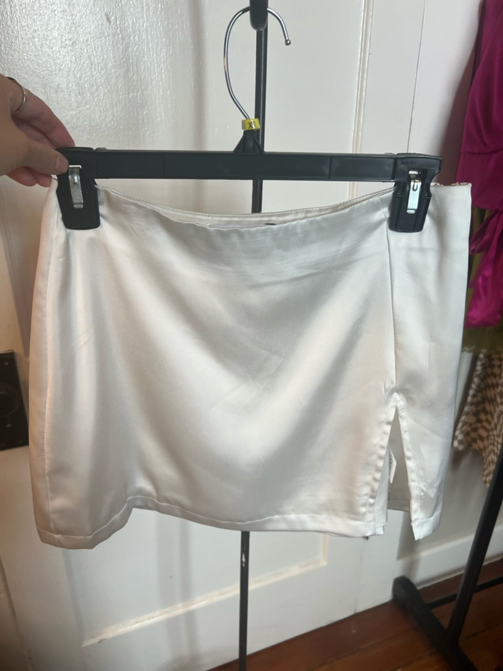 Princess Polly Ivory Satin Mini Skirt with Subtle Shine